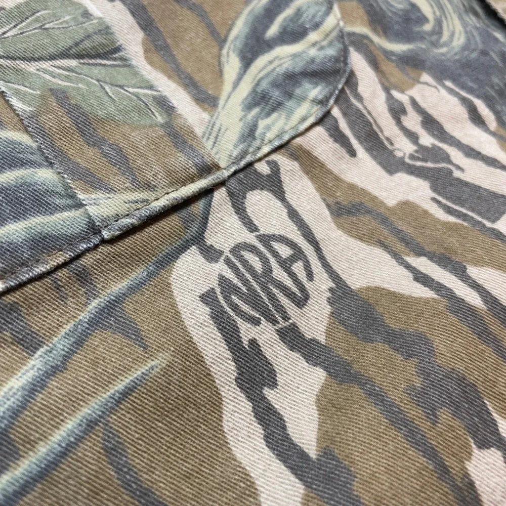 VTG 80s 90s NRA Gun Bark Camouflage Short Sleeve Button Up Shirt XL USA Hunting - Picture 4 of 9